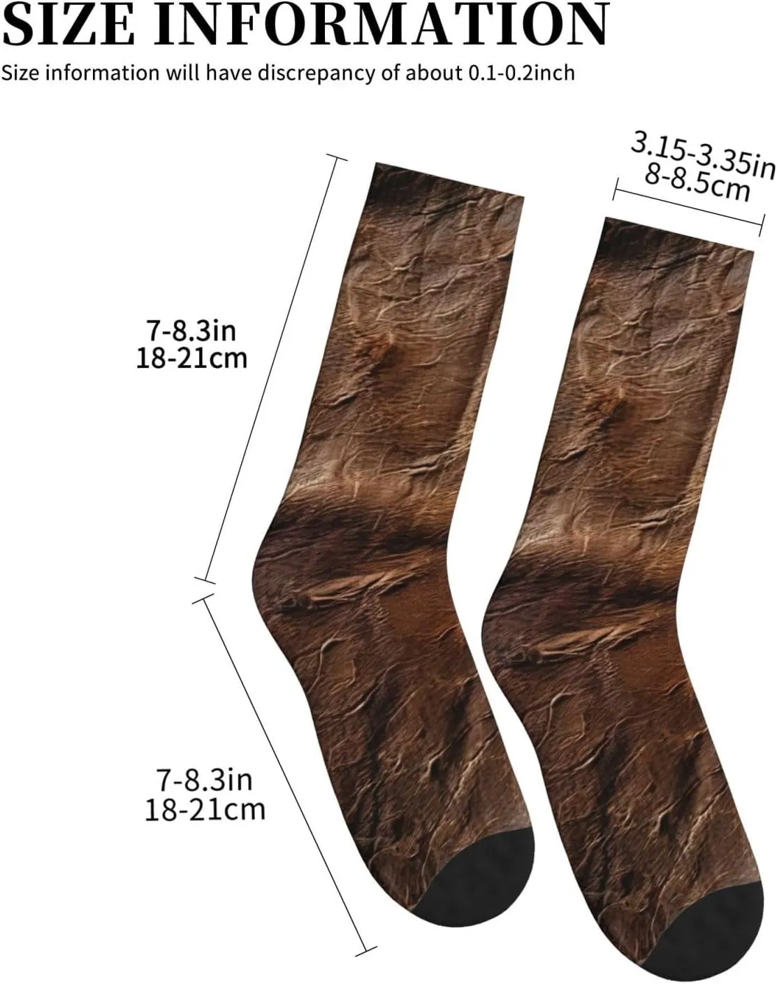 brown cowhide art Print Adult Mid-Calf Socks Casual Athletic for men and women breathable comfortable socks
