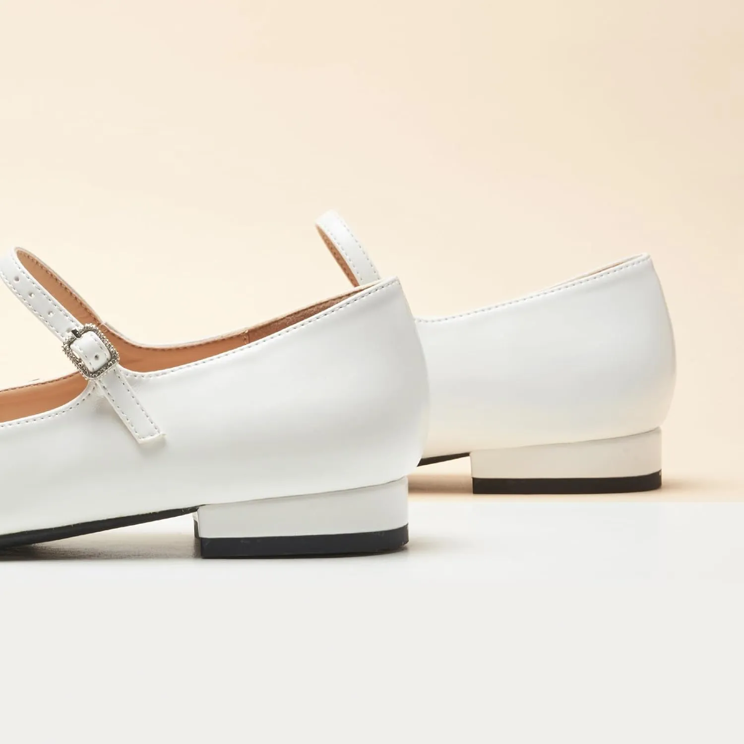 C. Paravano Women's Mary Jane Flats | Almond Toe Leather Ballet Flats with Adjustable Strap, Dressy and Casual Shoes for Office,Travel,Bridal, Church,Business Meetings & Daily Wear