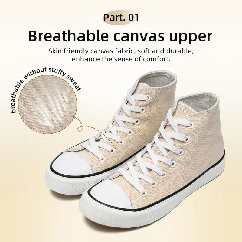 Canvas High Top Sneakers for Women Men Classic Lace Up Canvas Shoes Womens Mens Fashion High Top Sneakers Casual Tennis Walking Shoes
