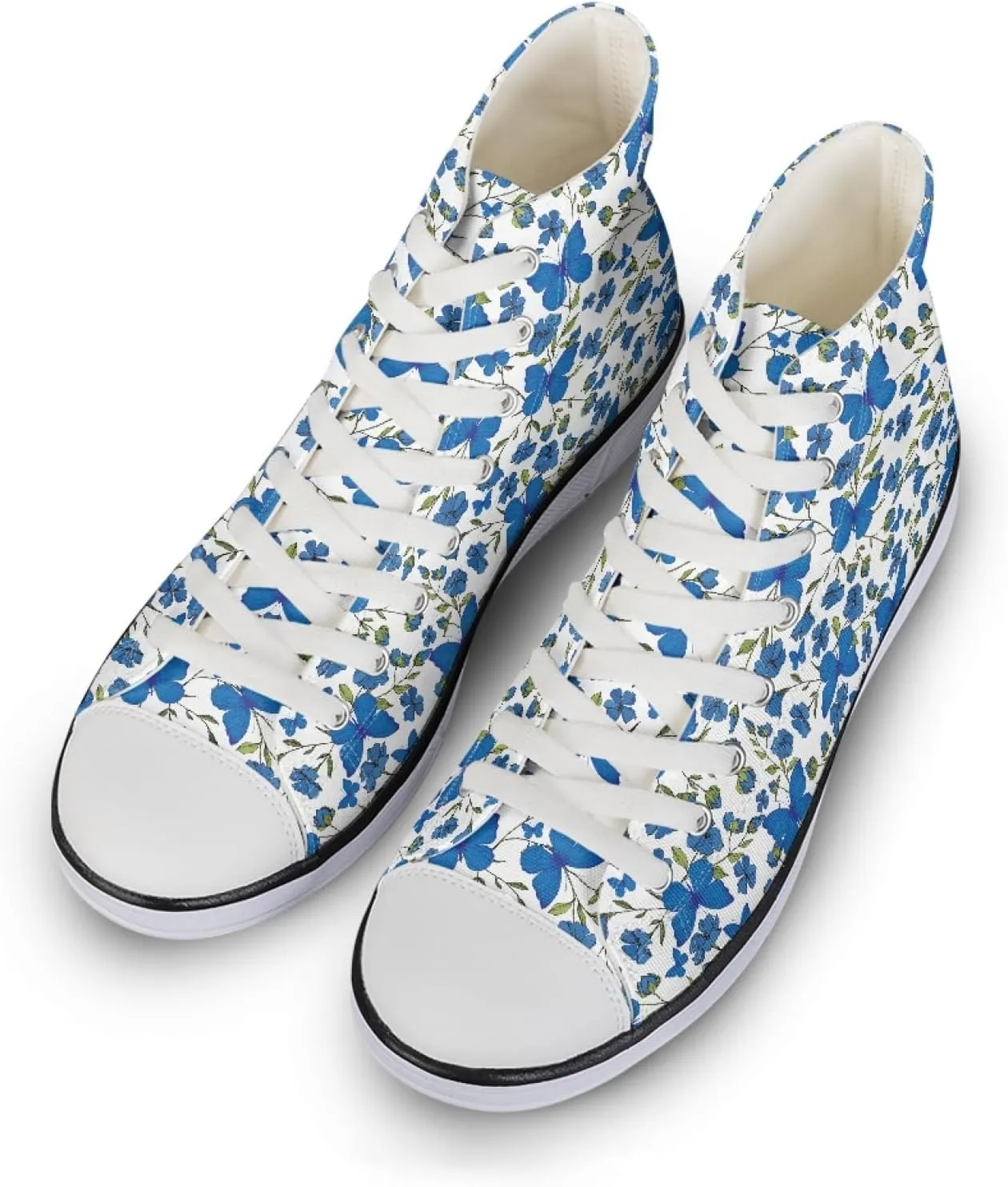 Canvas Shoes for Women Lightweight High Top Sneakers Teens Girls Cute Printed Lace Up Casual Classic Walking Shoes