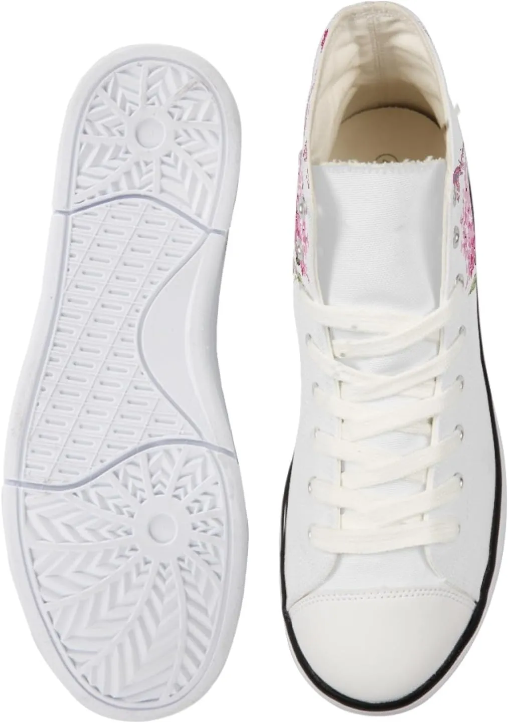Canvas Shoes for Women Lightweight High Top Sneakers Teens Girls Cute Printed Lace Up Casual Classic Walking Shoes