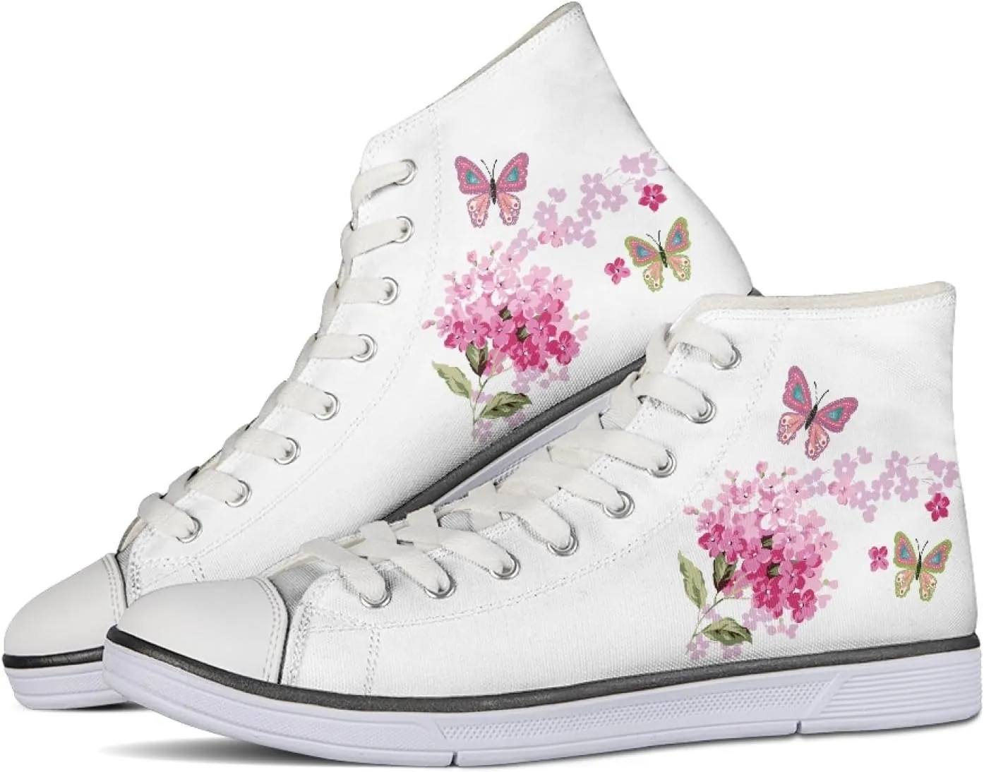 Canvas Shoes for Women Lightweight High Top Sneakers Teens Girls Cute Printed Lace Up Casual Classic Walking Shoes