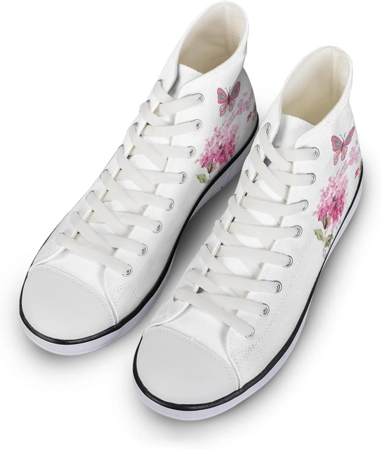 Canvas Shoes for Women Lightweight High Top Sneakers Teens Girls Cute Printed Lace Up Casual Classic Walking Shoes