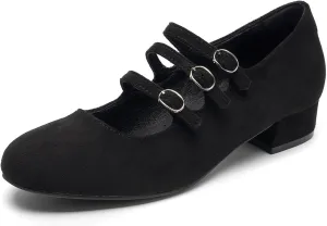 Cestfini Mary Jane Shoes Women Slip on Ballet Flat Dressy Comfortable Round Toe Black Flats Shoes Ankle Strap Flats for Women