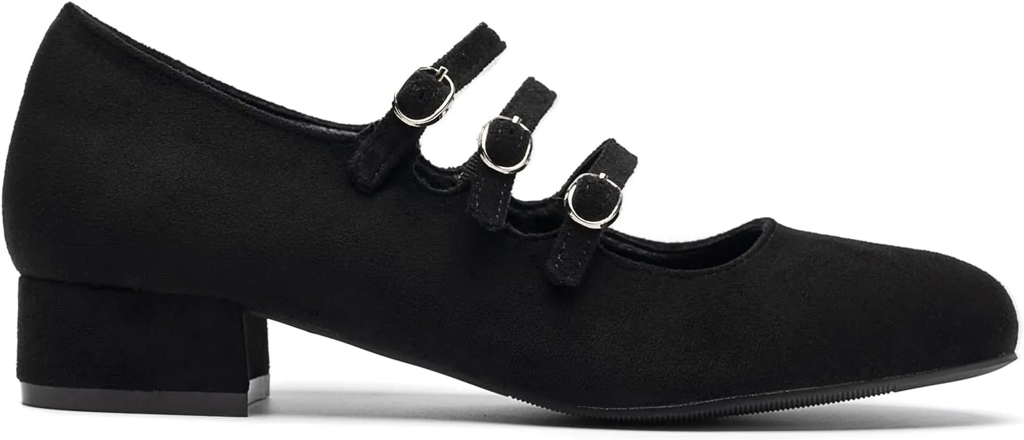 Cestfini Mary Jane Shoes Women Slip on Ballet Flat Dressy Comfortable Round Toe Black Flats Shoes Ankle Strap Flats for Women