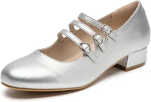 Cestfini Mary Jane Shoes Women Slip on Ballet Flat Dressy Comfortable Round Toe Black Flats Shoes Ankle Strap Flats for Women