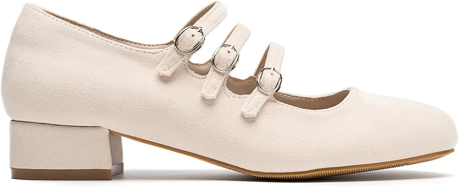 Cestfini Mary Jane Shoes Women Slip on Ballet Flat Dressy Comfortable Round Toe Black Flats Shoes Ankle Strap Flats for Women