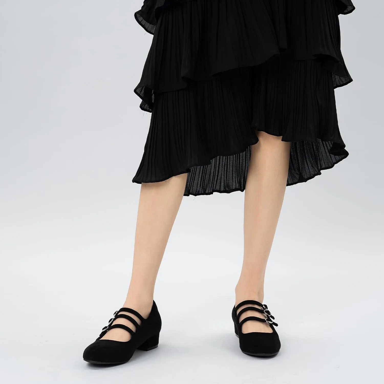 Cestfini Mary Jane Shoes Women Slip on Ballet Flat Dressy Comfortable Round Toe Black Flats Shoes Ankle Strap Flats for Women