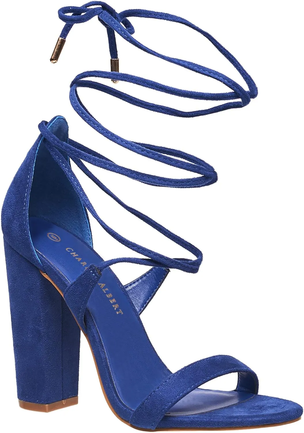 Charles Albert Women's High Heeled Dressy Strappy Lace Up Block Heels for Women – Open Toe, Gladiator, Comfy 4-Inch Heeled Sandals