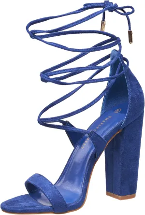 Charles Albert Women's High Heeled Dressy Strappy Lace Up Block Heels for Women – Open Toe, Gladiator, Comfy 4-Inch Heeled Sandals