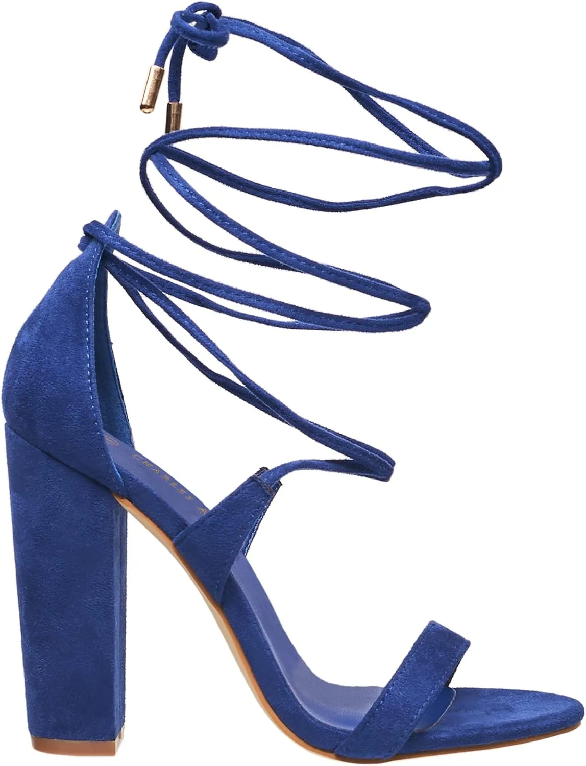 Charles Albert Women's High Heeled Dressy Strappy Lace Up Block Heels for Women – Open Toe, Gladiator, Comfy 4-Inch Heeled Sandals