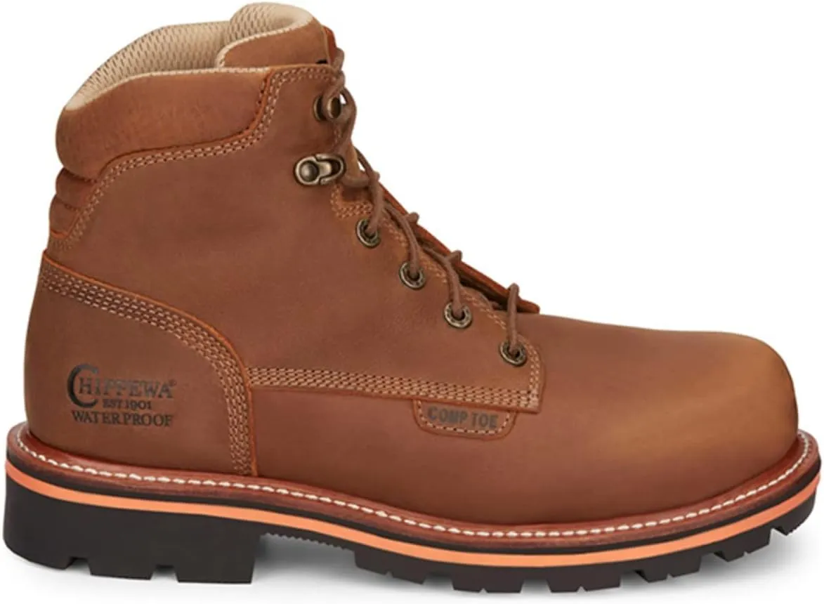 Chippewa Men's Thunderstruck Blonde 6" Lace-Up Waterproof Work Boot - Th1011