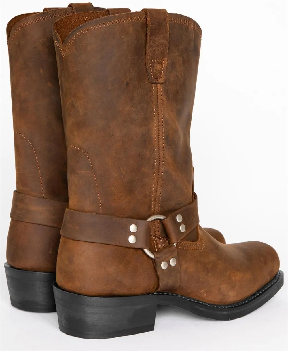 CHUUMEE Men's Classic Western Cowboy Square Toe Embroidered Cowboy Boots，Men's Square Toe Side Zip Ankle Boots