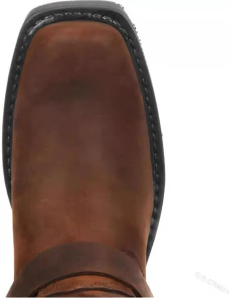 CHUUMEE Men's Classic Western Cowboy Square Toe Embroidered Cowboy Boots，Men's Square Toe Side Zip Ankle Boots