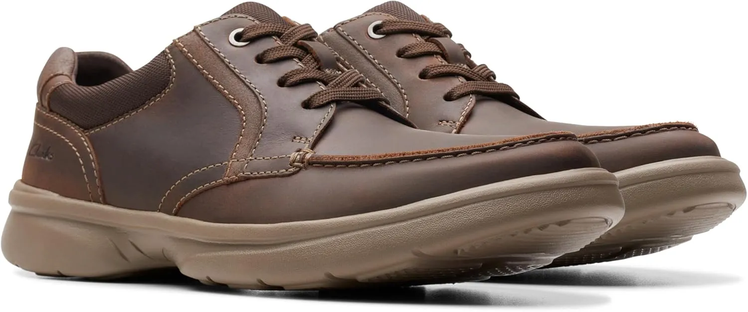 Clarks Mens Bradley Vibe Leather Lifestyle Casual and Fashion Sneakers