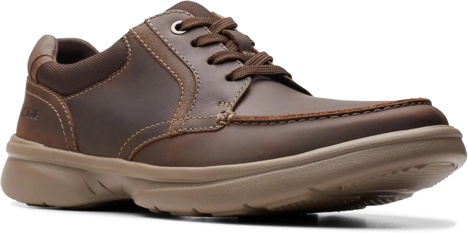 Clarks Mens Bradley Vibe Leather Lifestyle Casual and Fashion Sneakers