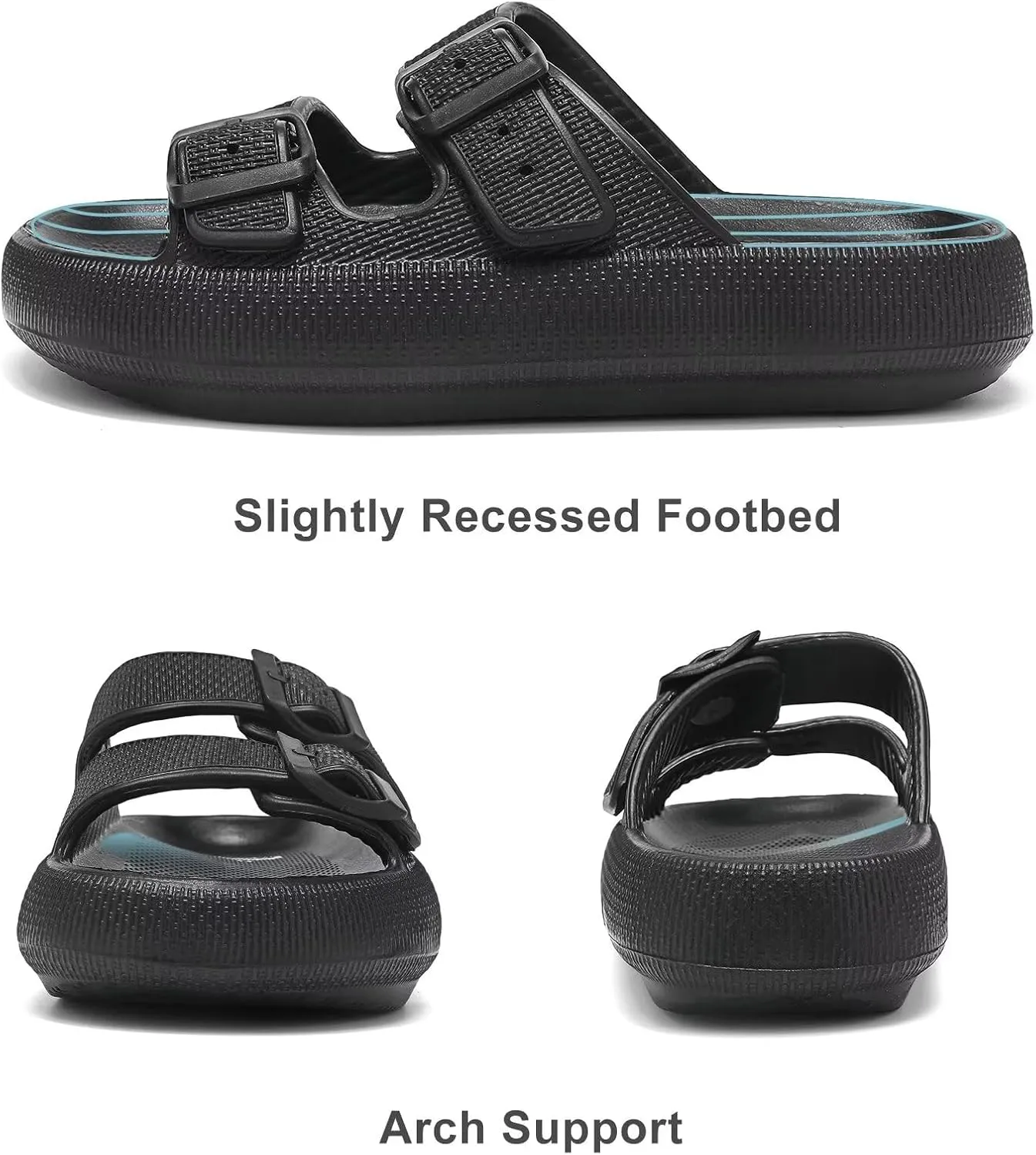 Cloud Slides for Women and Men Cushion Recovery Pillow Sandals, Memory Foam House Shower Slippers for Woman, Non-Slip Comfort Quick Drying