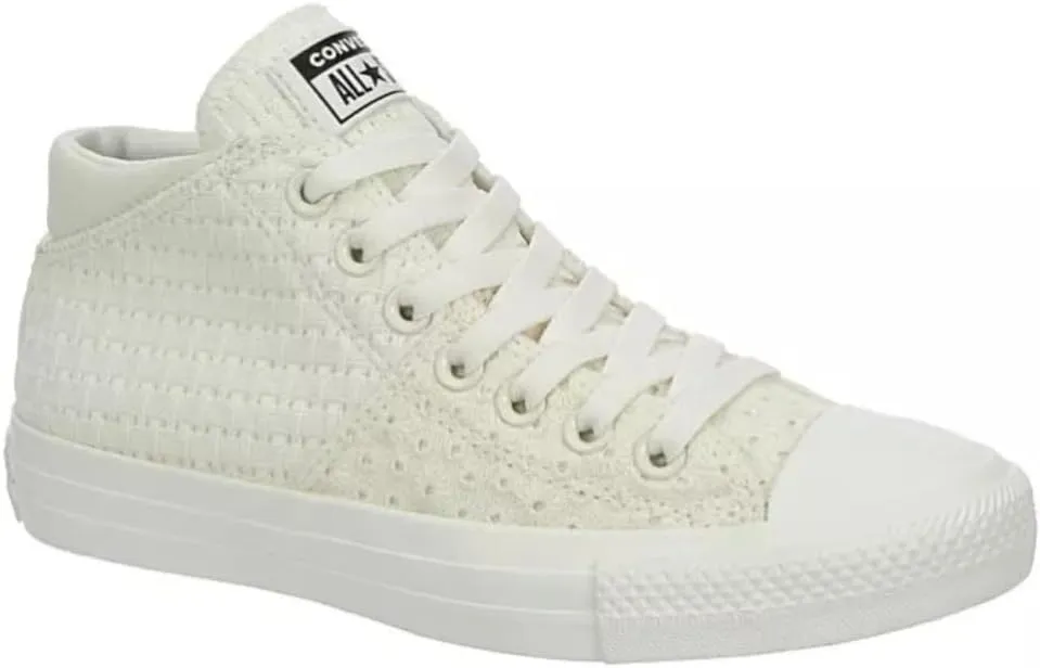 Converse Unisex Chuck Taylor All Star Madison Mid Canvas Sneaker - Lace up Closure Style - Egret/Vintage White 9