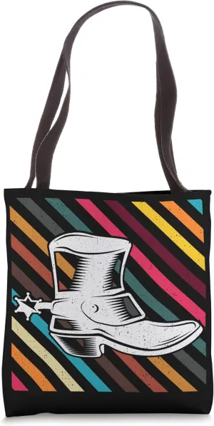 Cool Vintage Cowboy Boot Spurs Retro Artwork Rodeo Lovers Tote Bag