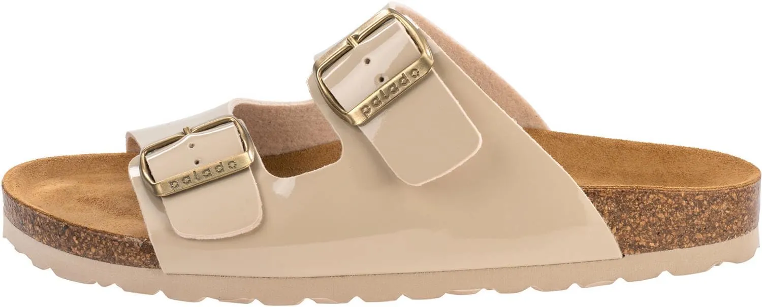 Corfu PF Women's Mules - Slippers with Natural Cork Footbed - Comfortable Sandals - Two-Strap - Made in Spain