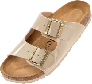 Corfu PF Women's Mules - Slippers with Natural Cork Footbed - Comfortable Sandals - Two-Strap - Made in Spain