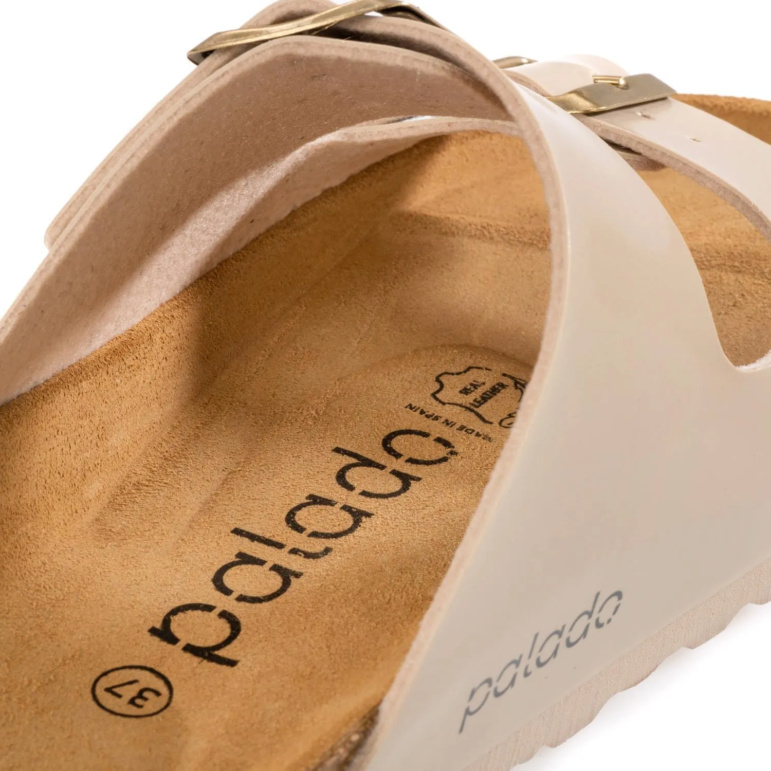 Corfu PF Women's Mules - Slippers with Natural Cork Footbed - Comfortable Sandals - Two-Strap - Made in Spain