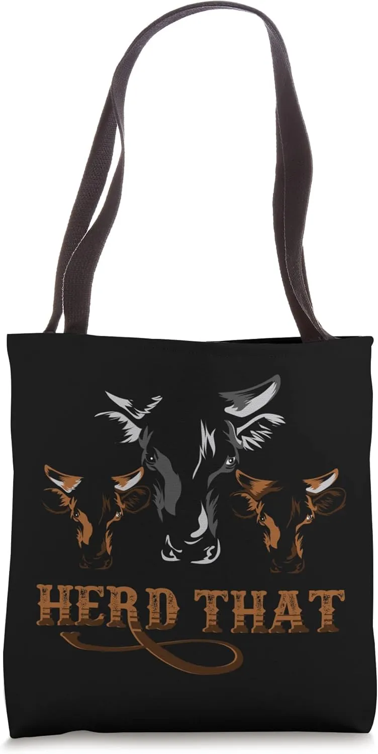 Cowboy and Cowgirl on Country for herd that cow Tote Bag