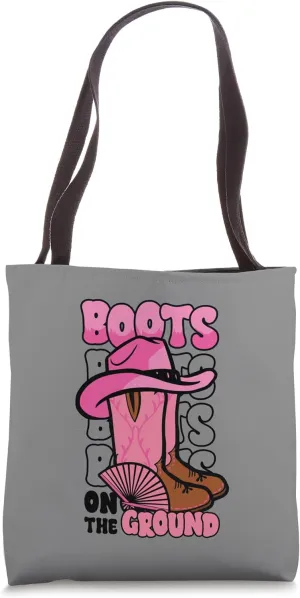 Cowgirl Boots on the Ground Linedance Rodeo Western Country Tote Bag