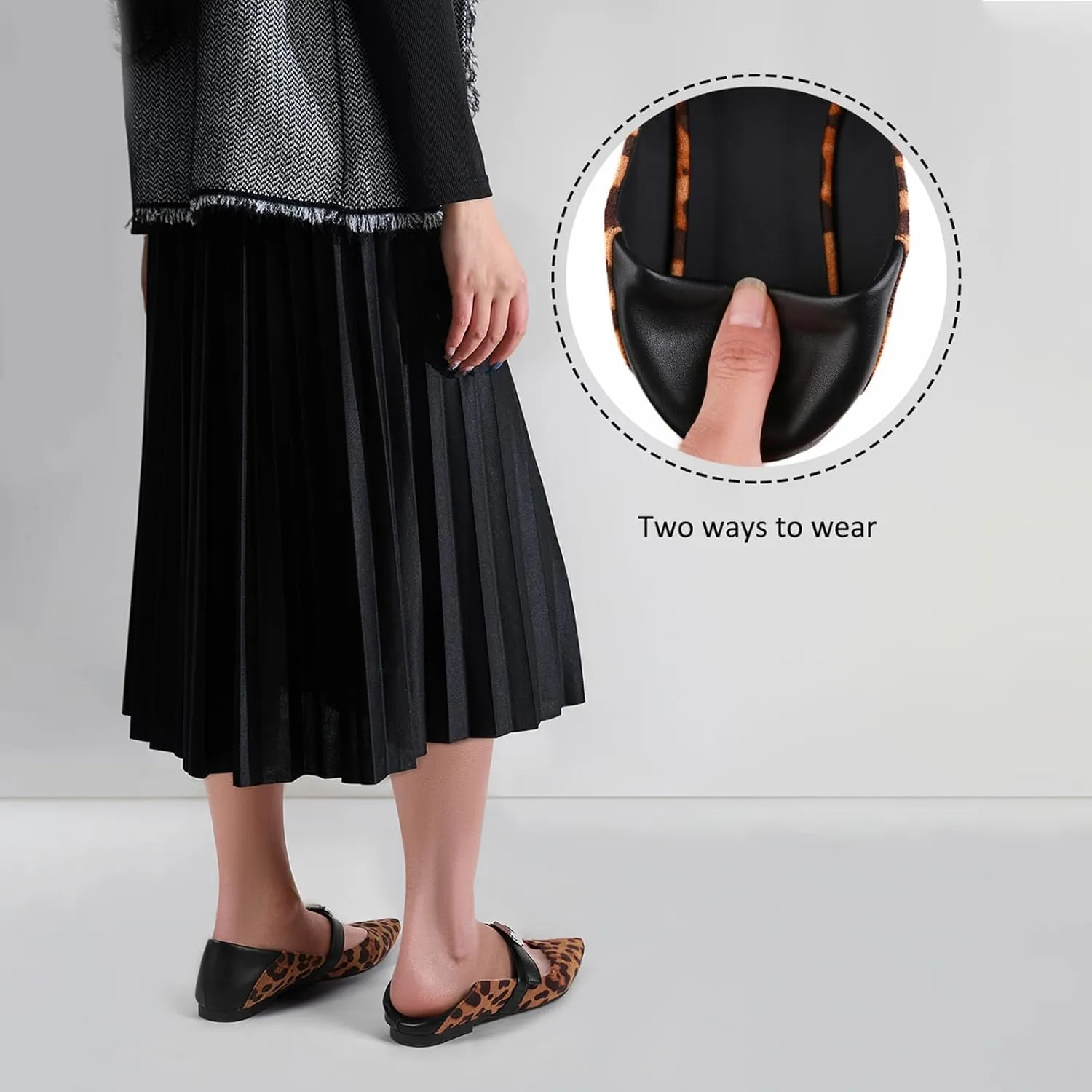 Cozivwaiy Women's Mary Jane Flats Adjustable Strap Ballet Flat Shoes Buckle Pointed Toe Black Ballerina Dress Shoe Casual Walking Shoes Comfort