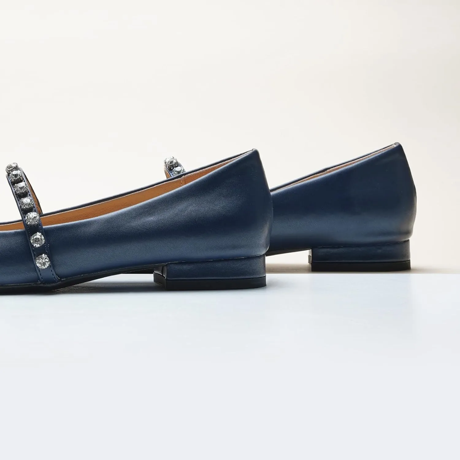 C.Paravano Crystal Strap Flats Pointed Toe Shoes Mary Jane Women's Flats for Dressy Office Causal