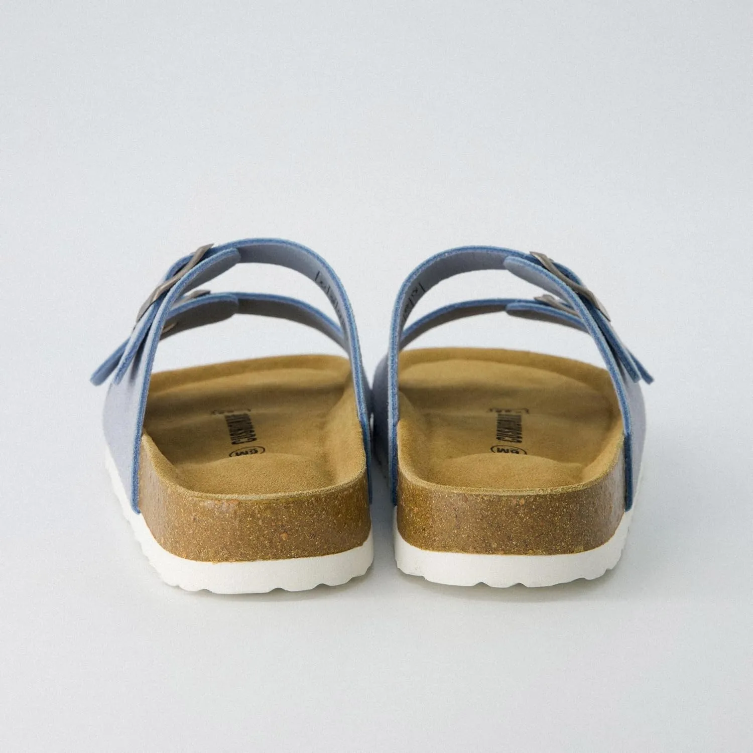 CUSHIONAIRE Lane Cork Footbed Sandals for Women – Comfortable Double Buckle Slip-On with Genuine Suede Footbed & Arch Support Slides for Women Footwear