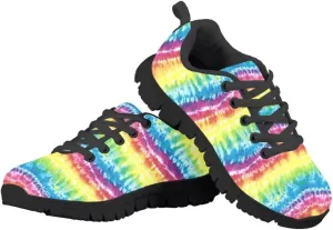 Cute Girls Shoes Lightweight Breathable Running Shoes Lace Up Walking Tennis Sneakers Black Sole