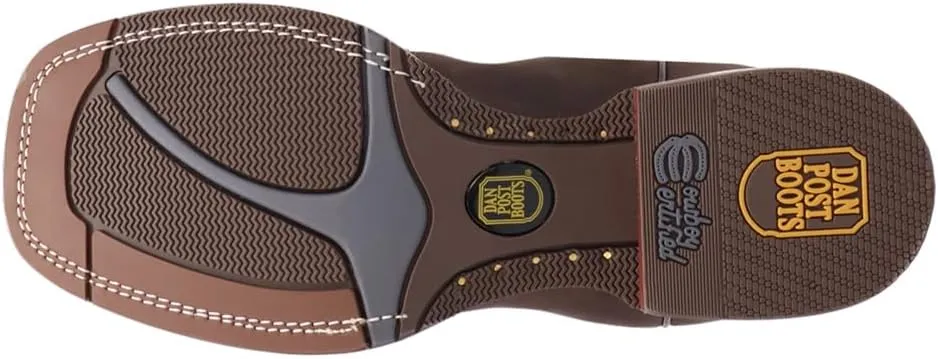 Dan Post Boots Mens Barnaby Embroidered Cut-Outs Square Toe Pull On Casual Boots Mid Calf - Brown