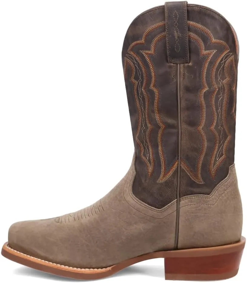 Dan Post Boots Mens Creed Embroidered Square Toe Pull On Casual Boots Mid Calf - Grey