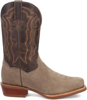 Dan Post Boots Mens Creed Embroidered Square Toe Pull On Casual Boots Mid Calf - Grey