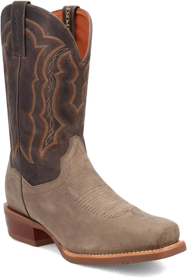 Dan Post Boots Mens Creed Embroidered Square Toe Pull On Casual Boots Mid Calf - Grey