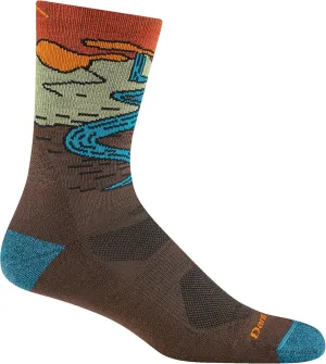 Darn Tough Vermont Men's Micro-Crew Hiking Socks, Chasing Waterfalls - Lightweight Cushioned Crew Socks for Men, Style 5020