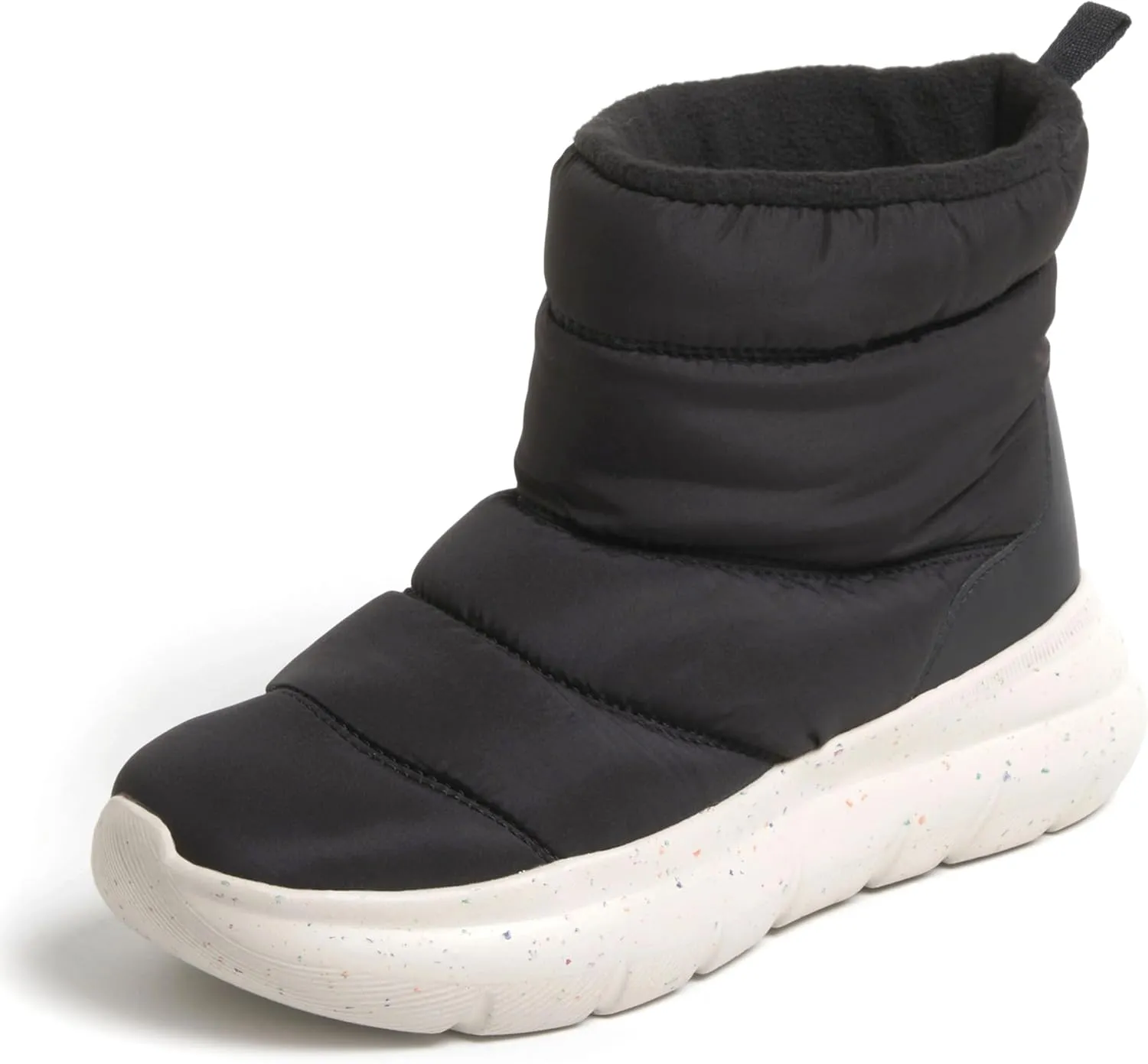 Dearfoams Men's Texoma Regrind Slip-in Boot-Comfortable, Puffy Nylon, Fleece Lining, Energy Return Mid Calf