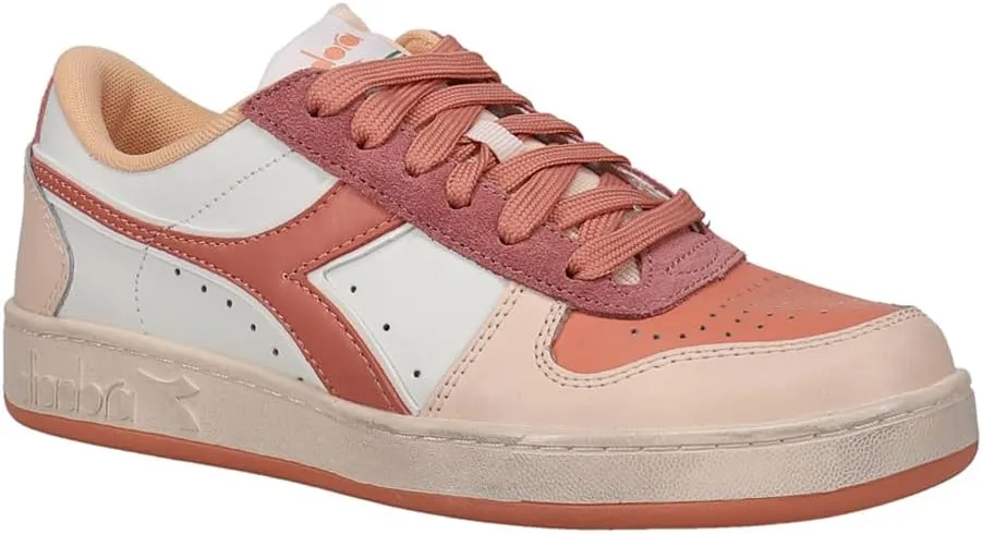 Diadora Womens Magic Basket Low Icona Lace Up Sneakers Shoes Casual - Orange, White