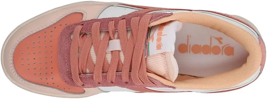 Diadora Womens Magic Basket Low Icona Lace Up Sneakers Shoes Casual - Orange, White