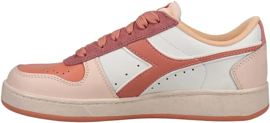 Diadora Womens Magic Basket Low Icona Lace Up Sneakers Shoes Casual - Orange, White