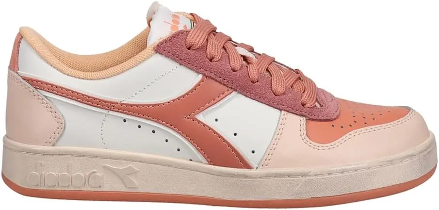 Diadora Womens Magic Basket Low Icona Lace Up Sneakers Shoes Casual - Orange, White