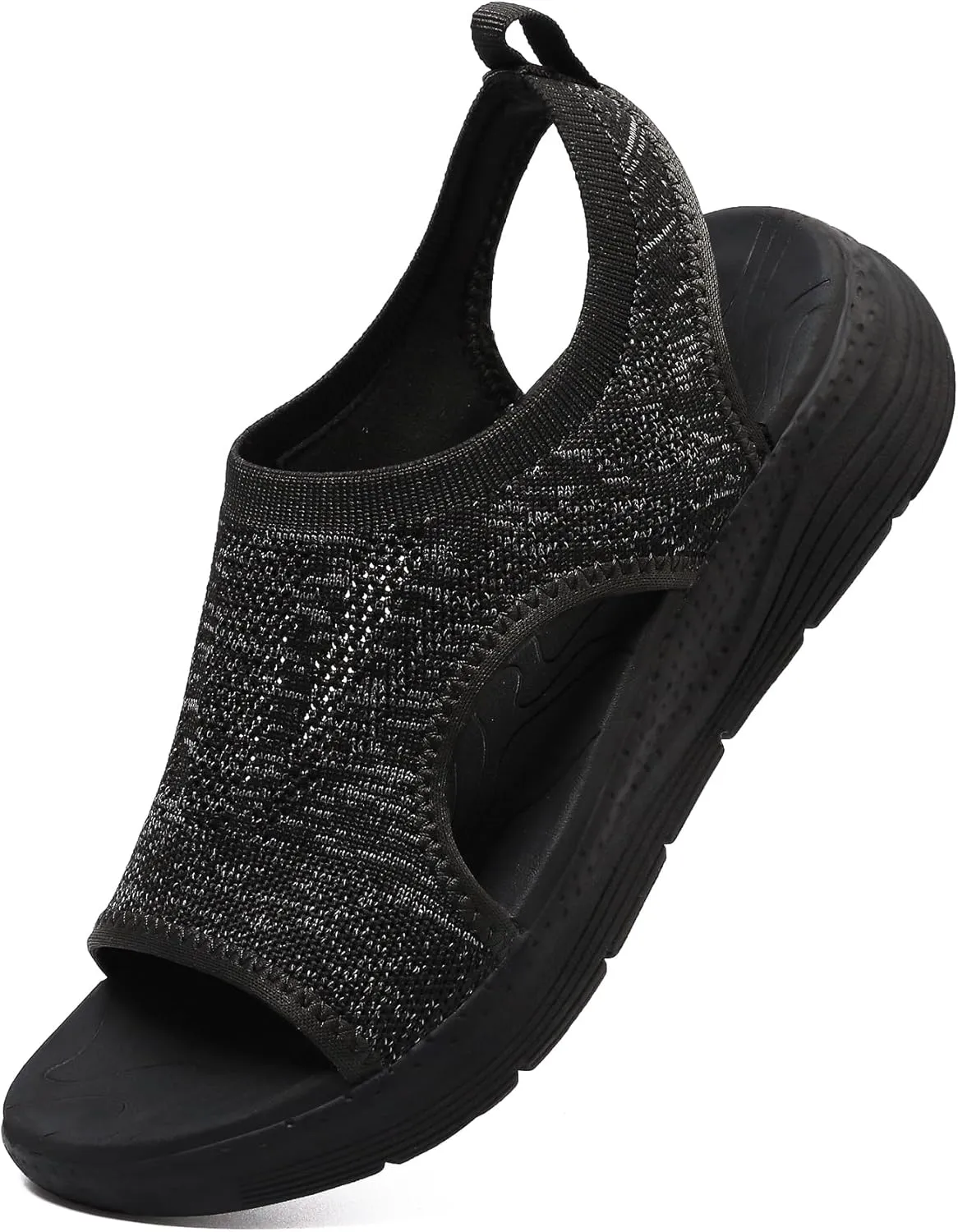 DimaiGlobal Women's Walking Sandals Arch Support Orthotic Comfort Slip-On Sport Sandals Open-Toe Platform Sandals for Plantar Fasciitis Summer Beach Casual