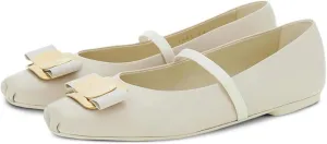 Divanne Ballet Flats for Women, Bowtie Mary Jane Flats Square Toe Ballerina Shoes with Strap