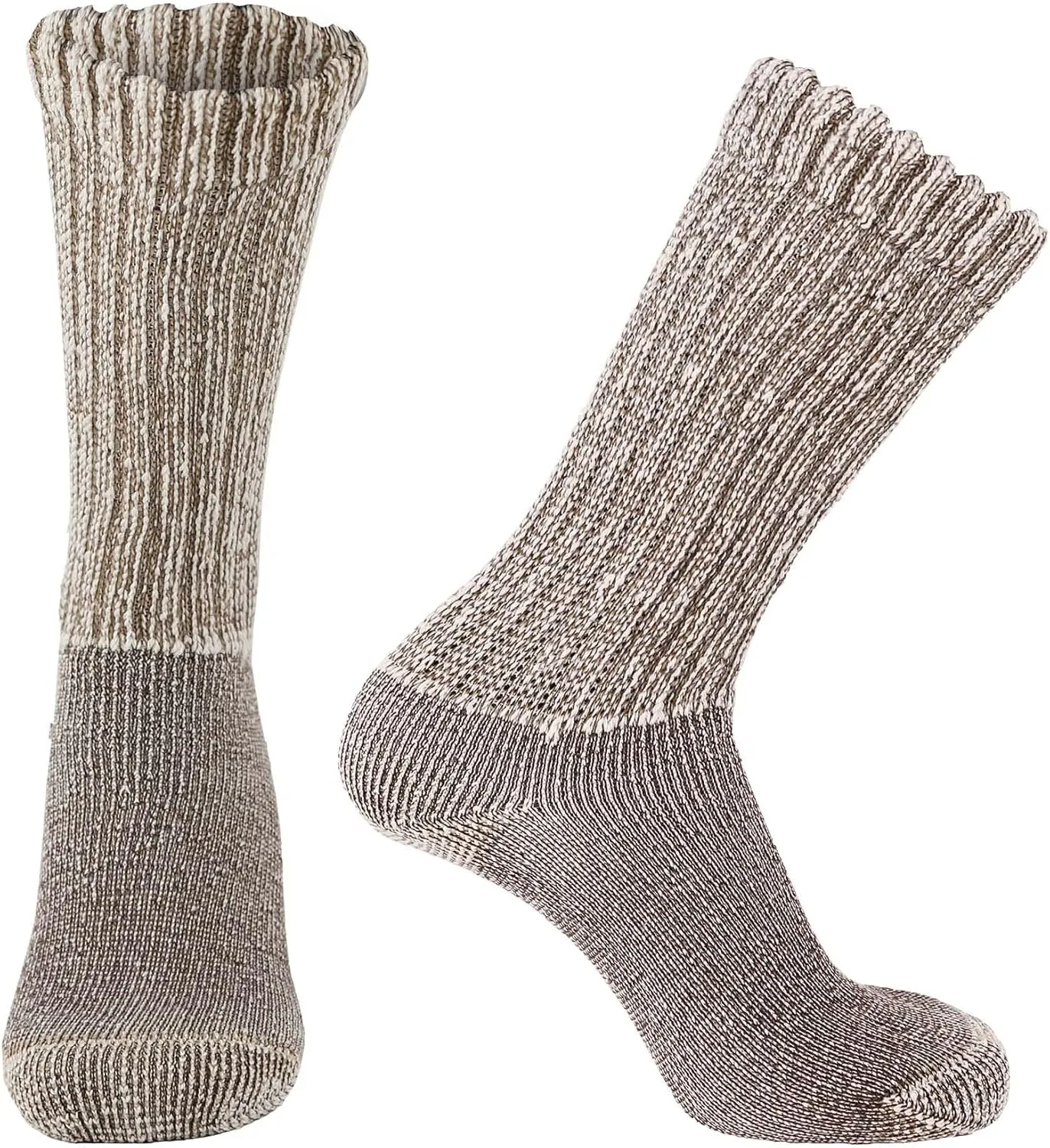 Doctor's Choice Wool Diabetic Socks For Men Size 10-13, Warm, Thermal, Non Binding, Large, Brown, 1 Pair