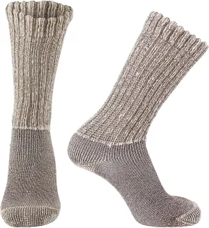 Doctor's Choice Wool Diabetic Socks For Men Size 10-13, Warm, Thermal, Non Binding, Large, Brown, 1 Pair