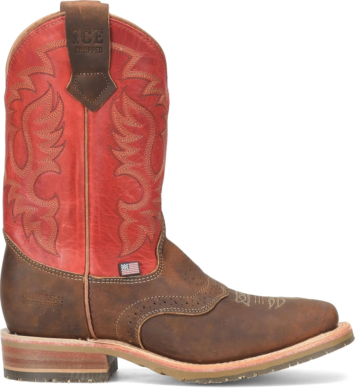 DOUBLE-H Mens 11" Soft Toe Square Toe Roper Western-Boot, Premium Leather, Comfortable Cowboy Boots for All-Day Wear