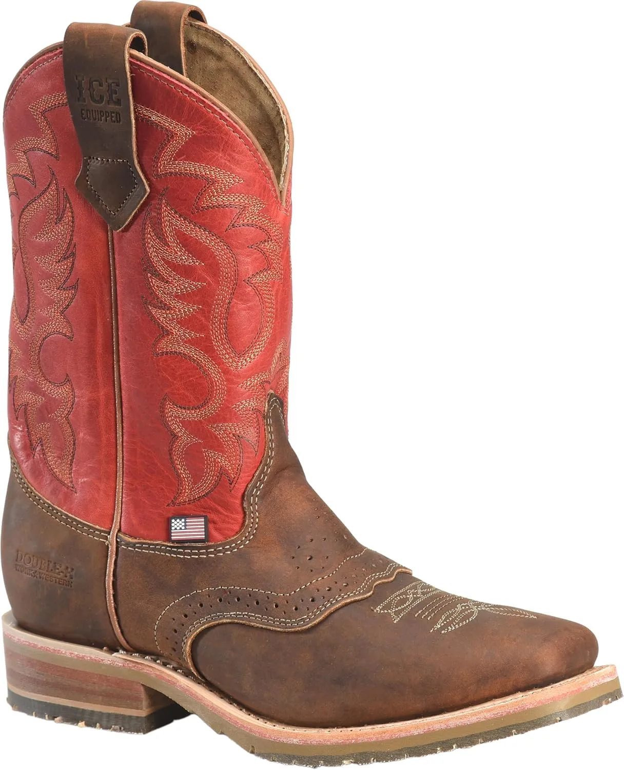 DOUBLE-H Mens 11" Soft Toe Square Toe Roper Western-Boot, Premium Leather, Comfortable Cowboy Boots for All-Day Wear