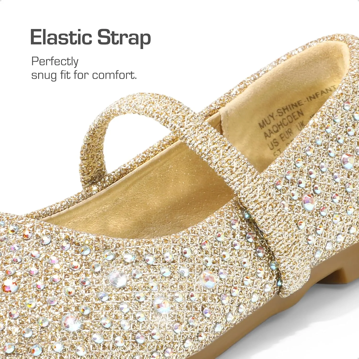 DREAM PAIRS Toddler Girls Dress Shoes Mary Jane Ballet Flats, Flower Girl Shoes with Rhinestone, Slip-on Toddler Mary Jane Flats