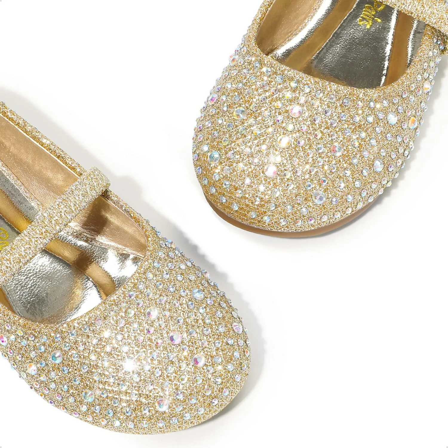 DREAM PAIRS Toddler Girls Dress Shoes Mary Jane Ballet Flats, Flower Girl Shoes with Rhinestone, Slip-on Toddler Mary Jane Flats